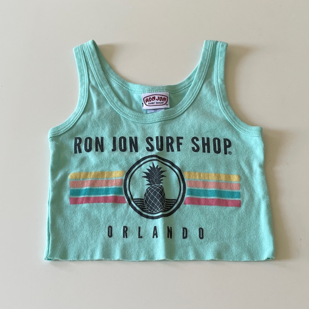 Ron Jon Surf Shop Crop Top Orlando Graphic Scoop Baby Tee Beach Surf Coastal
